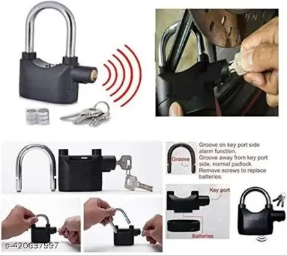 Smart Security Alarm Lock (Big Size) সাথে ৬ পিস বেটারী ফ্রি - Image 3